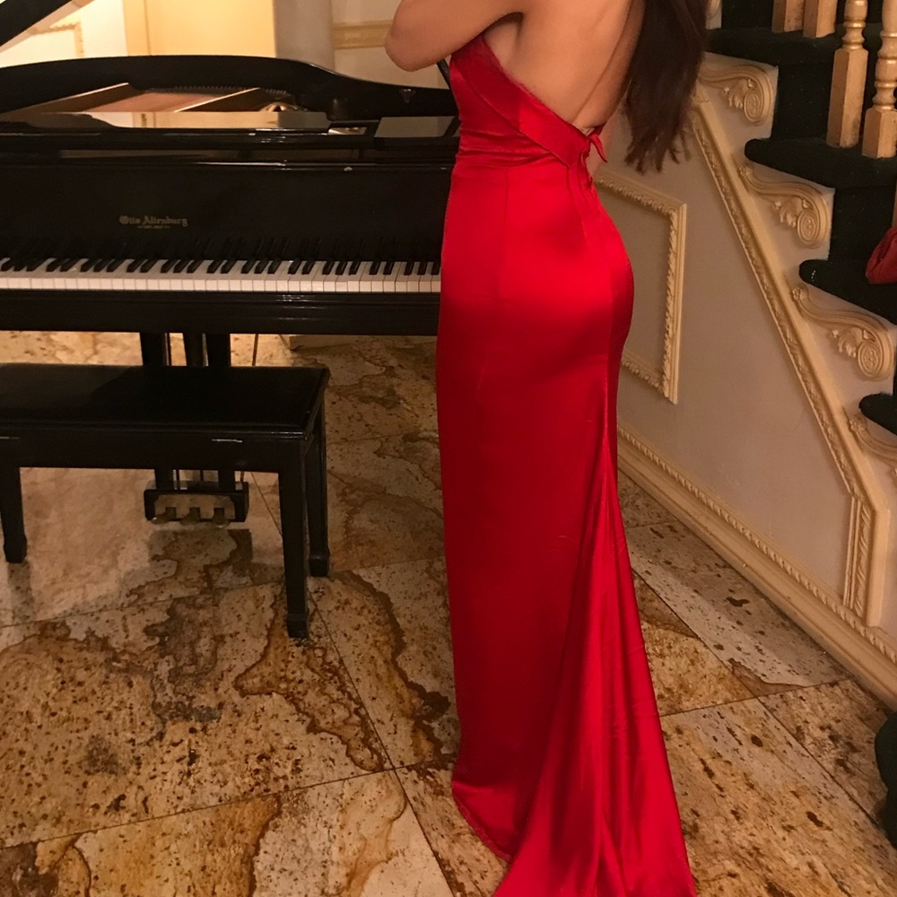 PAMELA DENNIS red evening dress